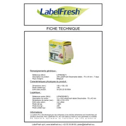 Etiquette labelfresh hydrosoluble